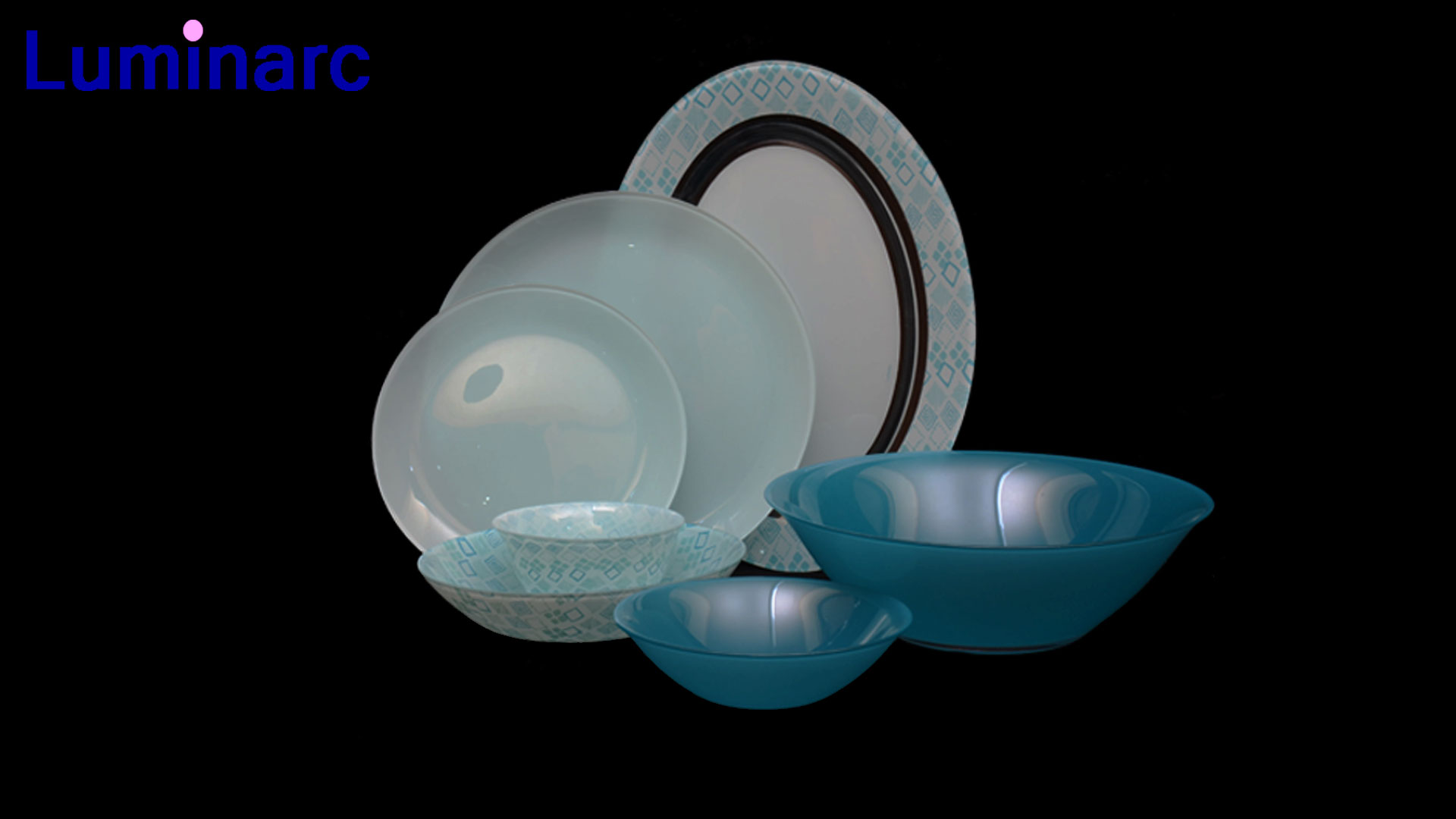 Luminarc Fantasia Turquoise dinner set of 46 #9244#