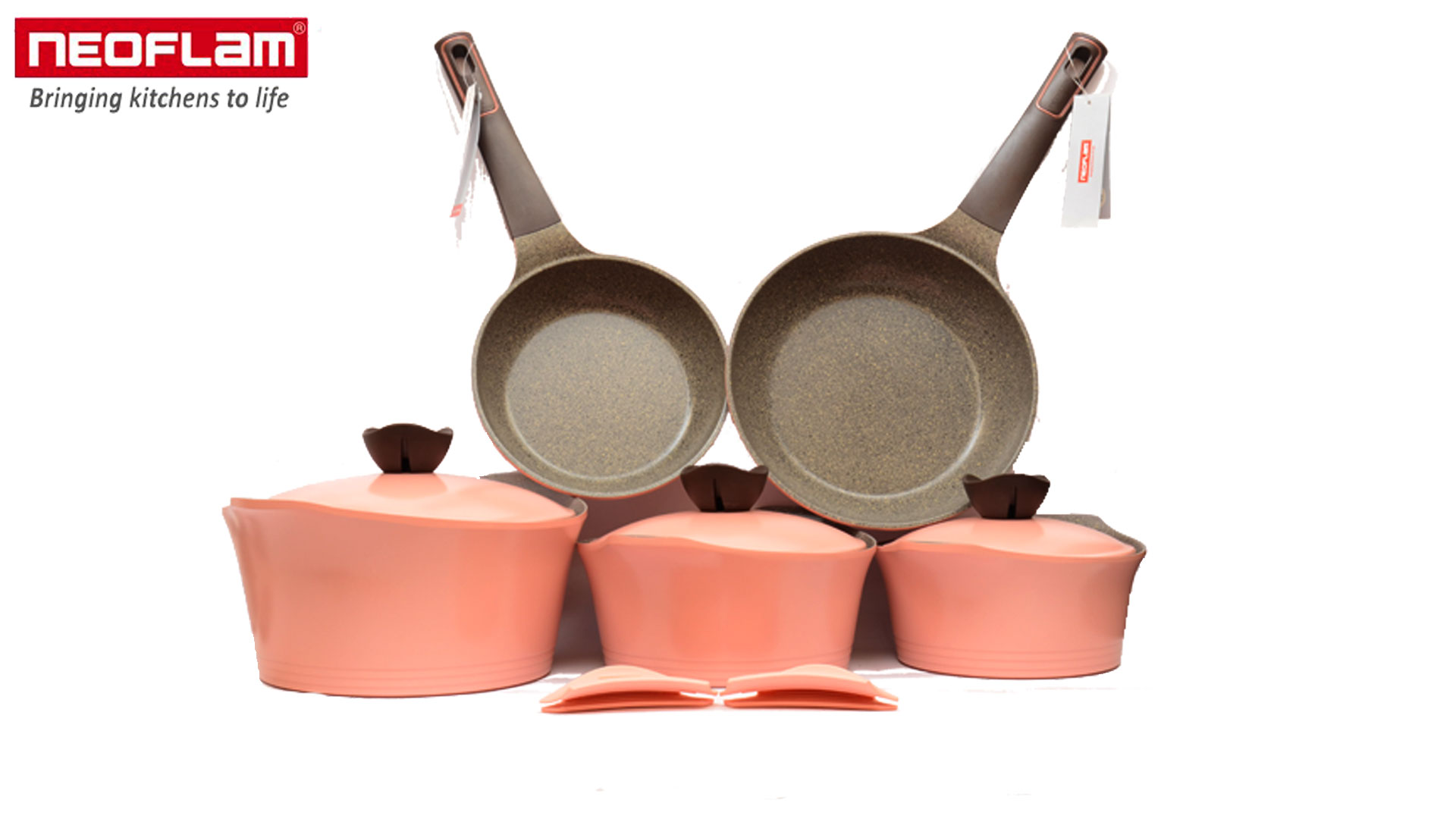 Neoflam 10pcs Rose Aeni Ceramic Cookware Set#snb-165#